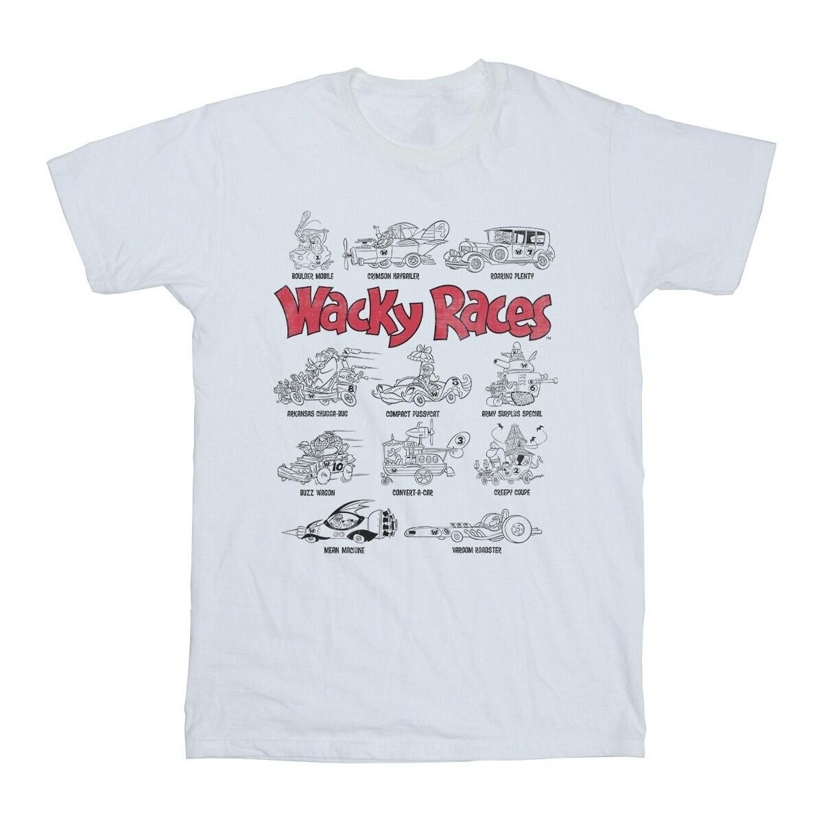 Vêtements Homme T-shirts manches longues Wacky Races Car Lineup Blanc