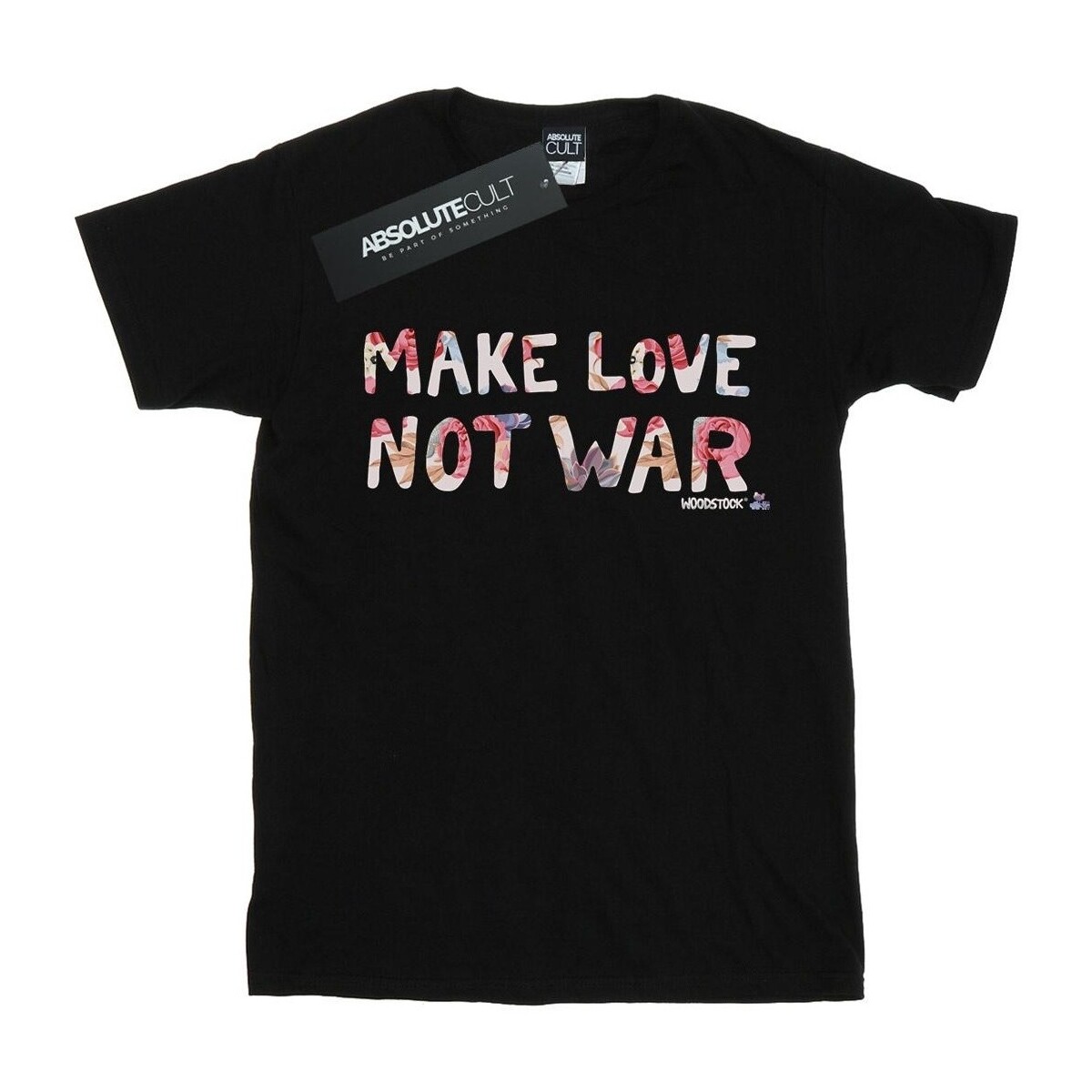 Vêtements Fille T-shirts manches longues Woodstock Make Love Not War Floral Noir