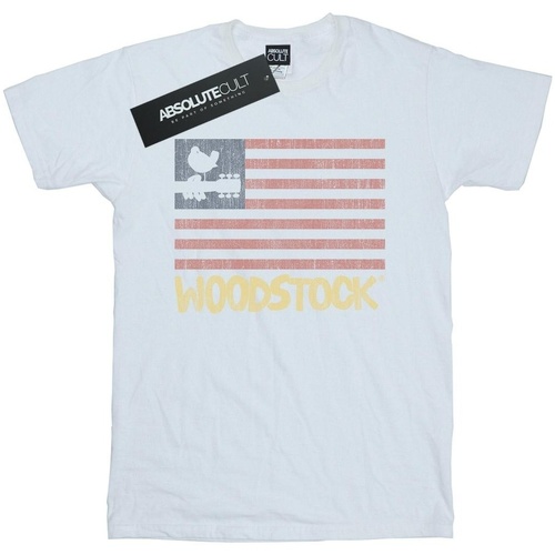 Vêtements Fille T-shirts manches longues Woodstock Distressed Flag Blanc