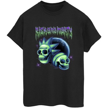 Vêtements Femme T-shirts manches longues Rick And Morty Space Skull Noir