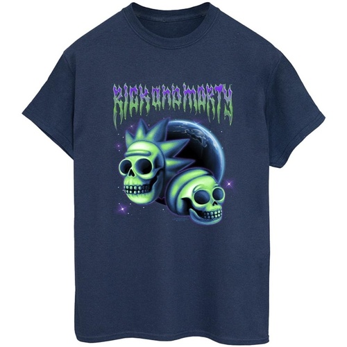 Vêtements Femme T-shirts manches longues Rick And Morty Space Skull Bleu