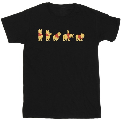 Vêtements Homme T-shirts manches longues Disney Winnie The Pooh Stretching Noir