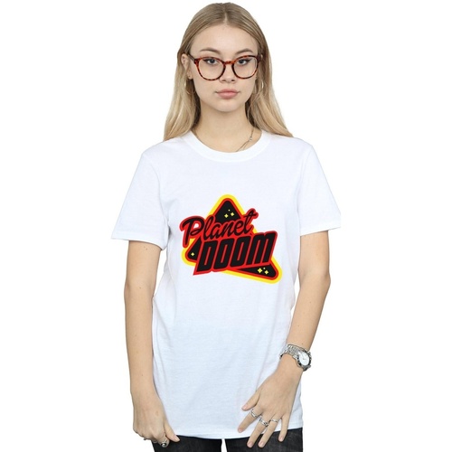Vêtements Femme T-shirts manches longues Ready Player One Planet Doom Logo Blanc