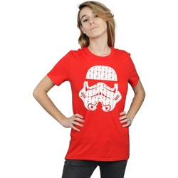 Vêtements Femme T-shirts manches longues Disney Christmas Stormtrooper Helmet Rouge