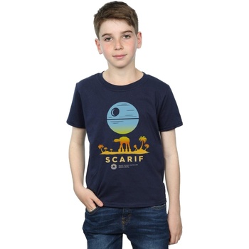 Vêtements Garçon T-shirts manches courtes Disney Rogue One Scarif Sunset Bleu