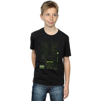 Vêtements Garçon T-shirts manches courtes Disney Rogue One Death Trooper Schematic Noir