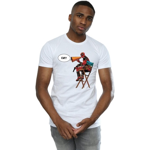 Vêtements Homme T-shirts manches longues Marvel Deadpool Director's Chair Blanc
