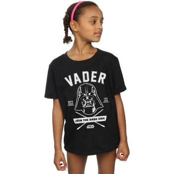 Vêtements Fille T-shirts manches longues Disney Darth Vader Collegiate Noir
