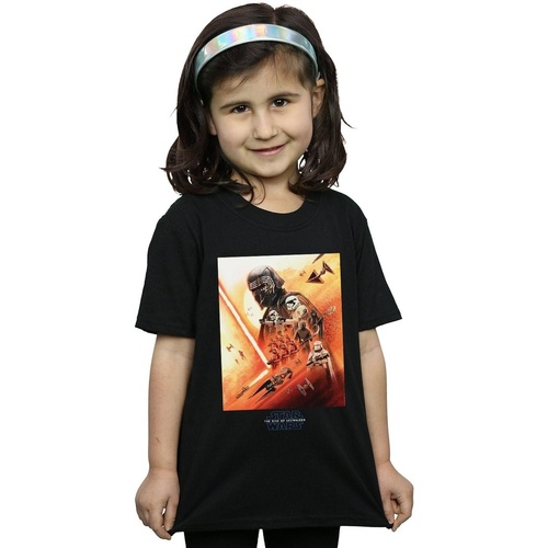 Vêtements Fille T-shirts manches longues Star Wars: The Rise Of Skywalker First Order Poster Noir