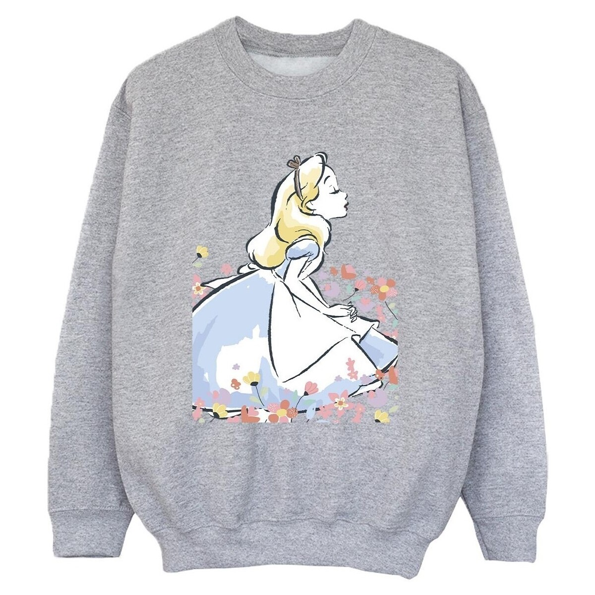 Vêtements Garçon Sweats Disney Alice In Wonderland Sketch Flowers Gris