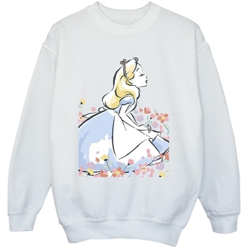 Vêtements Garçon Sweats Disney Alice In Wonderland Sketch Flowers Blanc