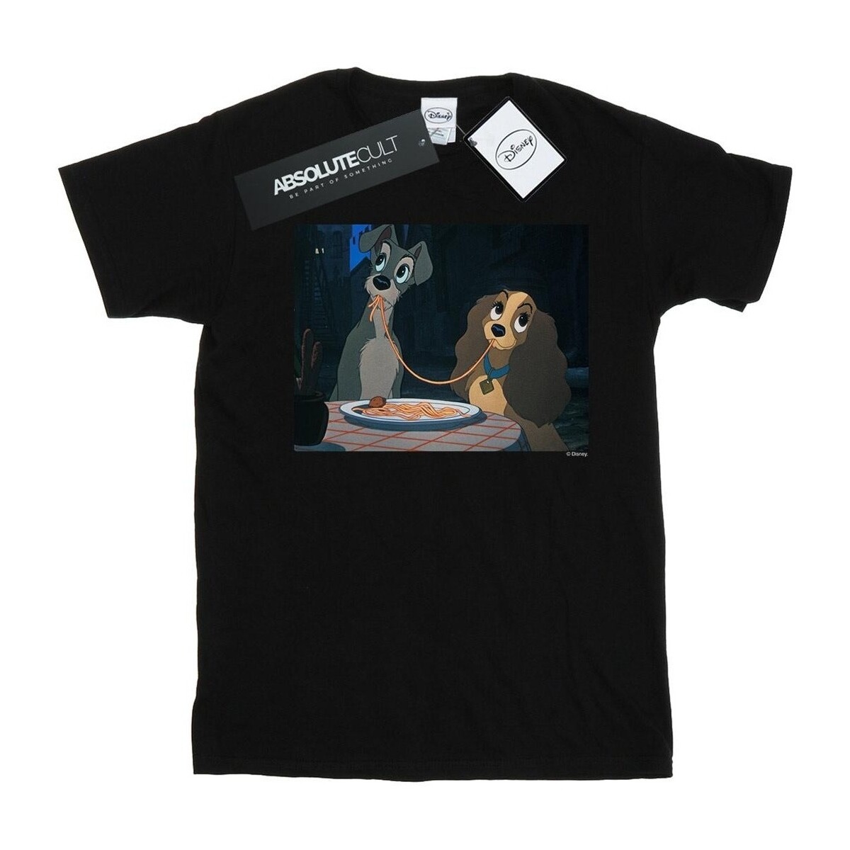 Vêtements Garçon T-shirts manches courtes Disney Lady And The Tramp Spaghetti Slurp Noir