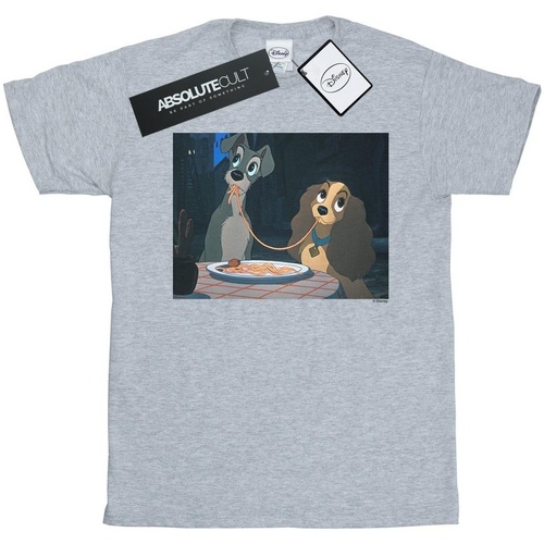 Vêtements Garçon T-shirts manches courtes Disney Lady And The Tramp Spaghetti Slurp Gris