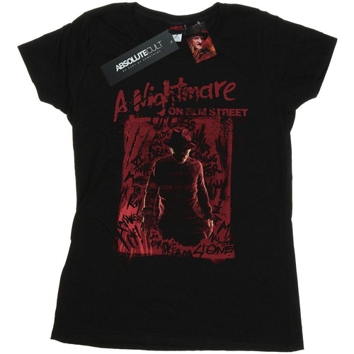 Vêtements Femme T-shirts manches longues A Nightmare On Elm Street Freddy Silhouette Noir