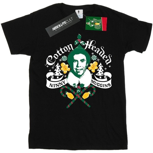 Vêtements Garçon T-shirts manches courtes Elf Cotton Headed Ninny Muggins Noir
