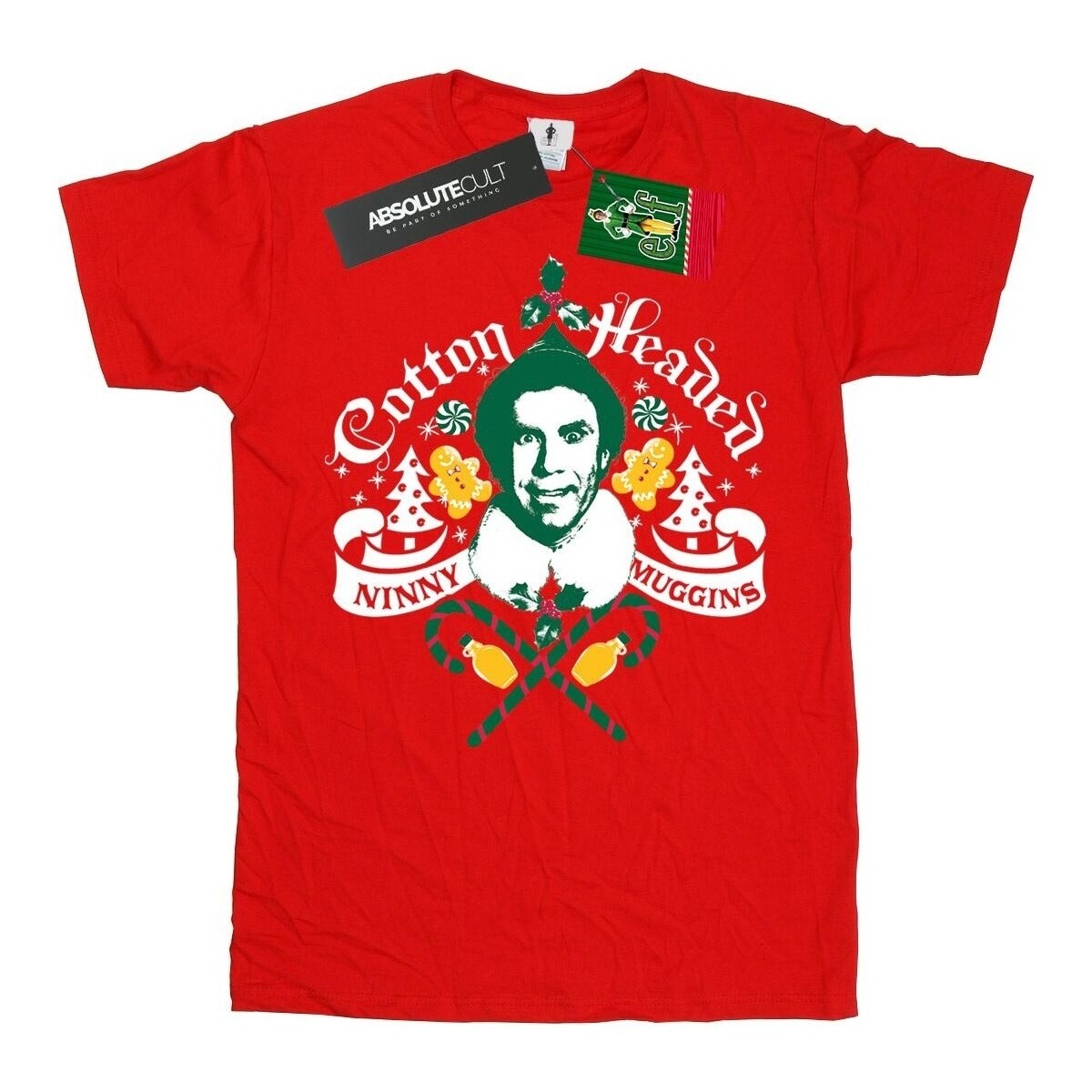 Vêtements Garçon T-shirts manches courtes Elf Cotton Headed Ninny Muggins Rouge