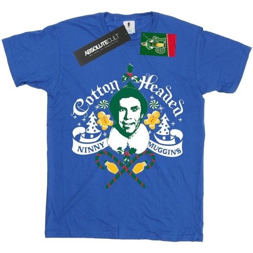 Vêtements Garçon T-shirts manches courtes Elf Cotton Headed Ninny Muggins Bleu