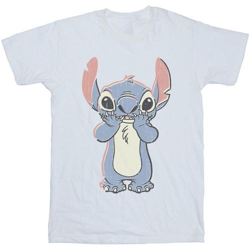 Vêtements Homme T-shirts manches longues Disney Lilo And Stitch Big Print Blanc