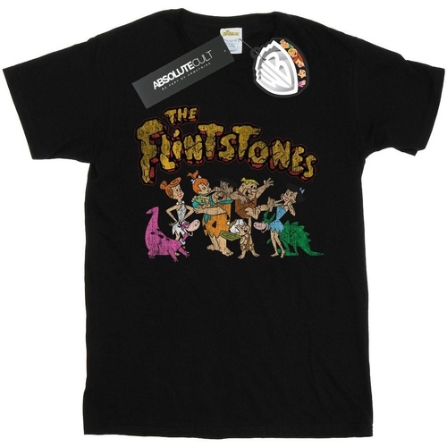 Vêtements Femme T-shirts manches longues The Flintstones Group Distressed Noir