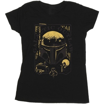 Vêtements Femme T-shirts manches longues Star Wars: The Book Of Boba Fett Galactic Outlaw Distress Noir
