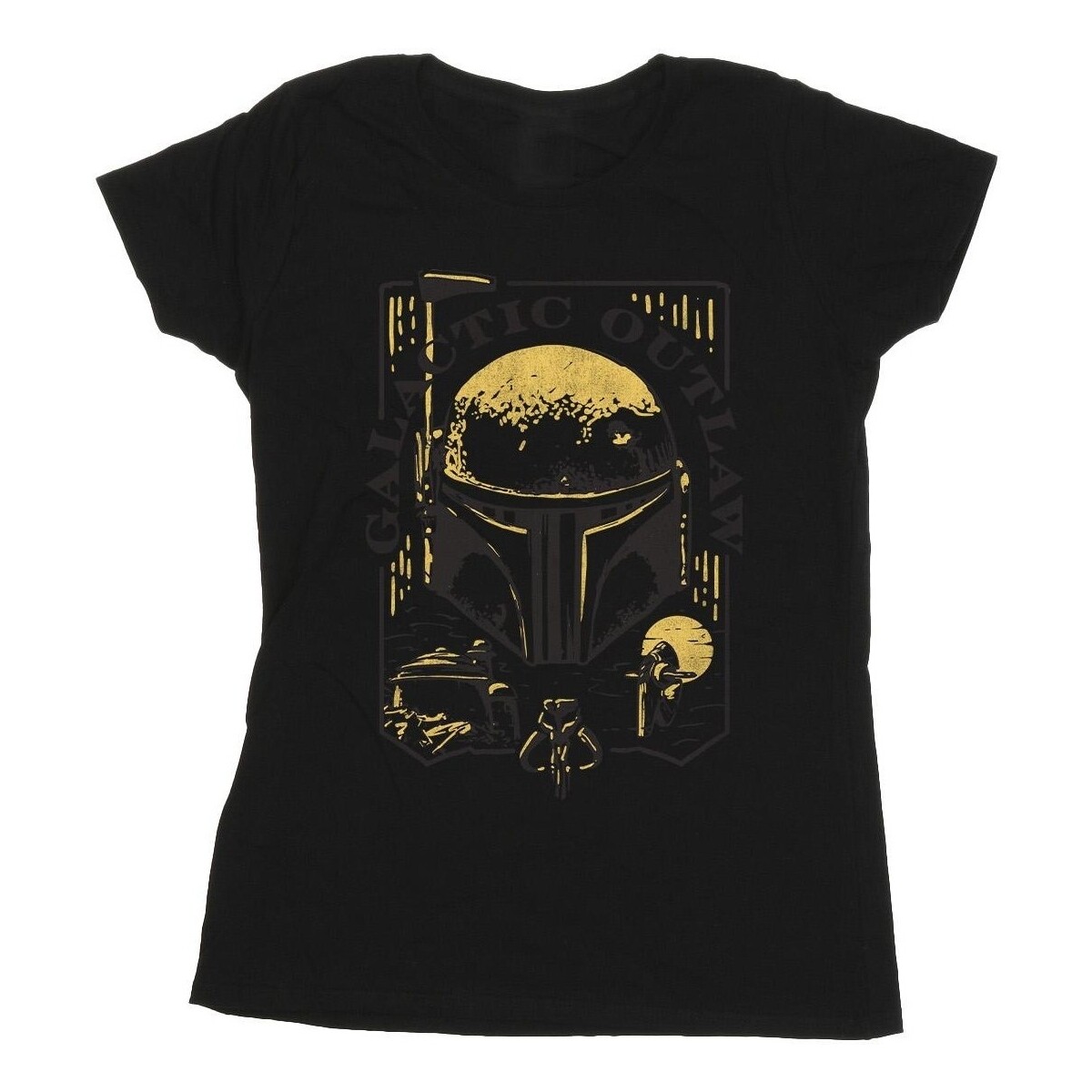 Vêtements Femme T-shirts manches longues Star Wars: The Book Of Boba Fett Galactic Outlaw Distress Noir