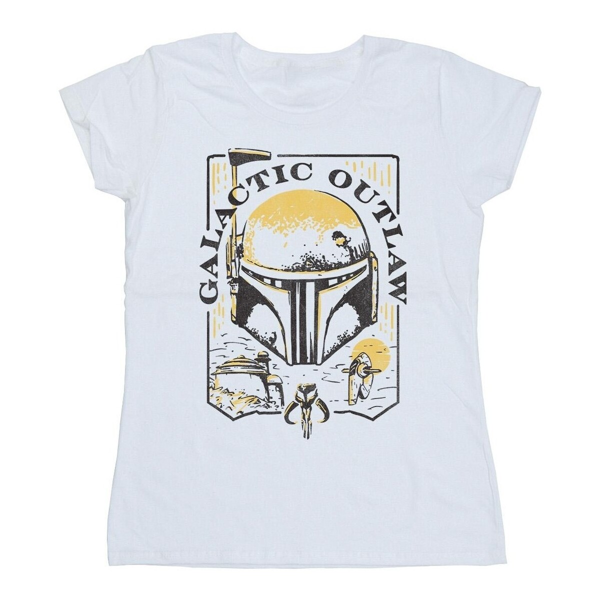 Vêtements Femme T-shirts manches longues Star Wars: The Book Of Boba Fett Galactic Outlaw Distress Blanc