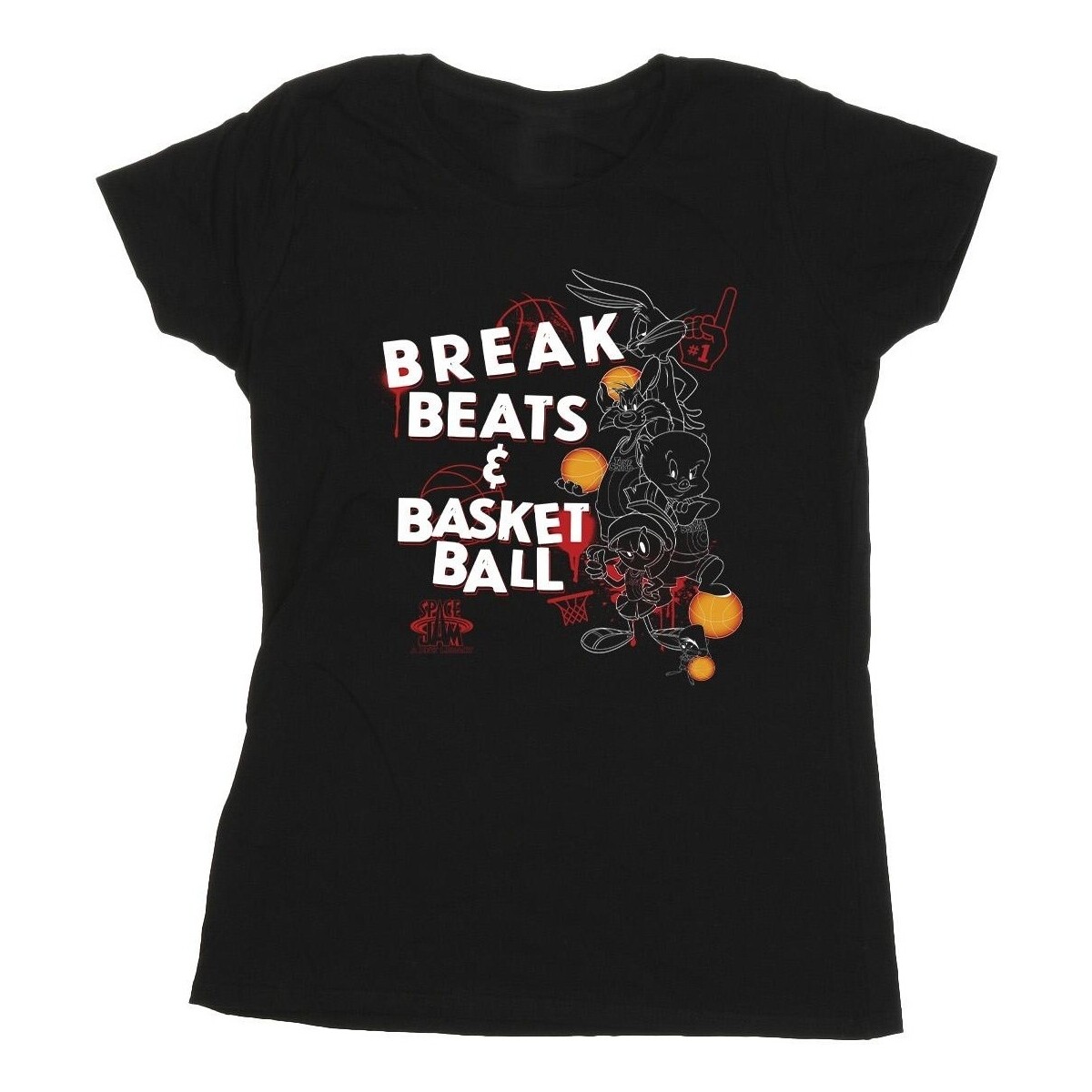 Vêtements Femme T-shirts manches longues Space Jam: A New Legacy Break Beats & Basketball Noir