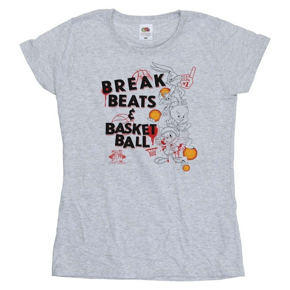 Vêtements Femme T-shirts manches longues Space Jam: A New Legacy Break Beats & Basketball Gris