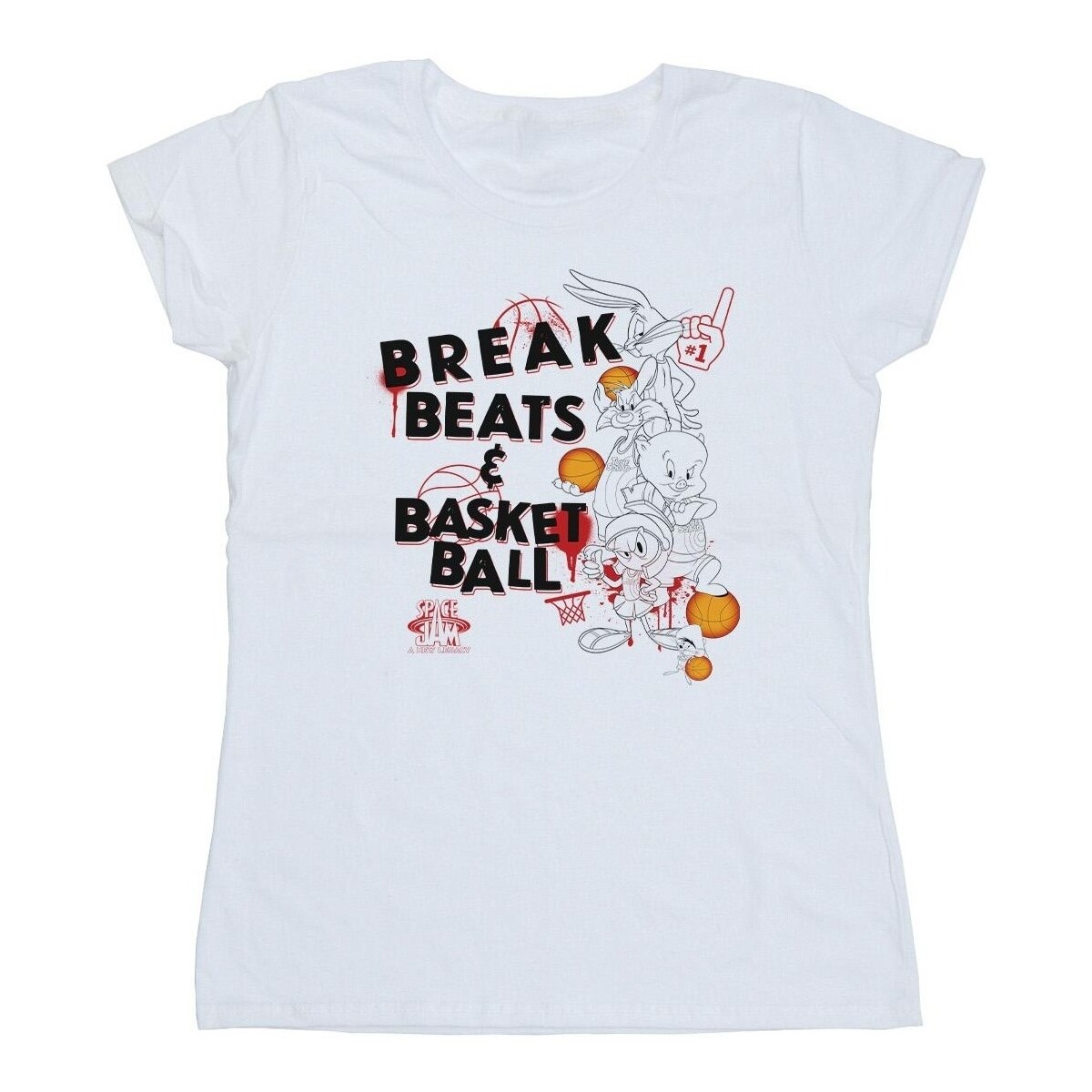Vêtements Femme T-shirts manches longues Space Jam: A New Legacy Break Beats & Basketball Blanc