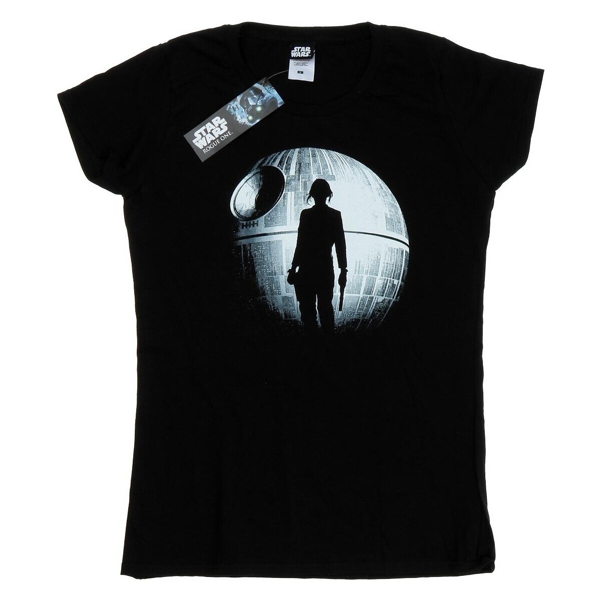 Vêtements Femme T-shirts manches longues Disney Rogue One Death Star Jyn Silhouette Noir