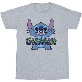 Vêtements Garçon T-shirts manches courtes Disney Lilo And Stitch Ohana Blue Glitch Gris