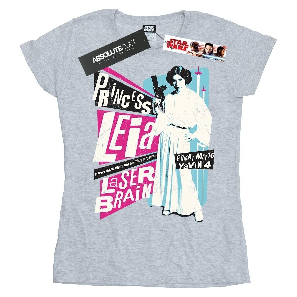 Vêtements Femme T-shirts manches longues Disney Princess Leia Rock Poster Gris