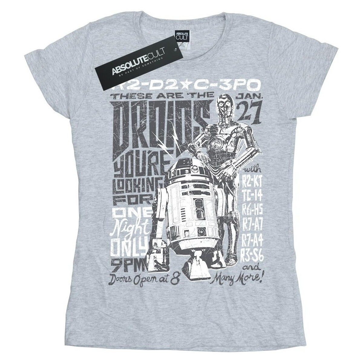Vêtements Femme T-shirts manches longues Disney R2-D2 And C-3PO Rock Poster Gris
