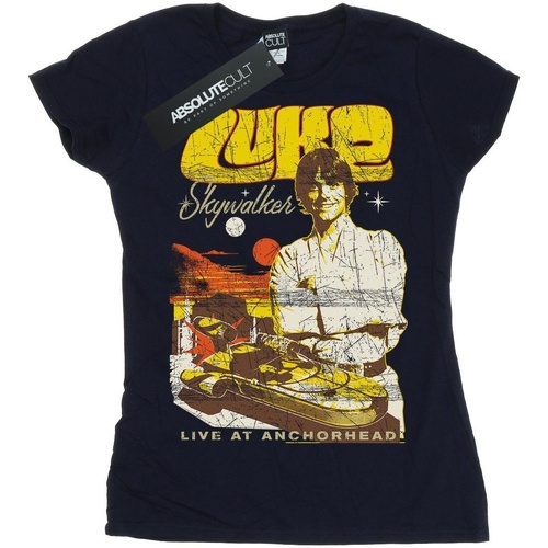 Vêtements Femme T-shirts manches longues Disney Luke Skywalker Rock Poster Bleu