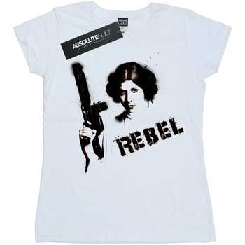Vêtements Femme T-shirts manches longues Disney Princess Leia Rebel Blanc
