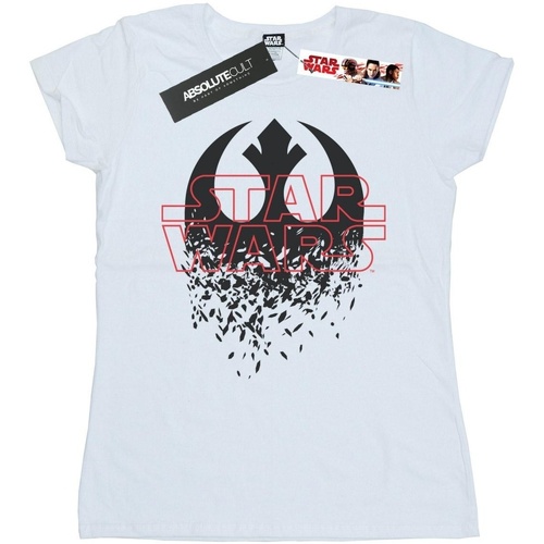 Vêtements Femme T-shirts manches longues Disney The Last Jedi Shattered Emblem Blanc