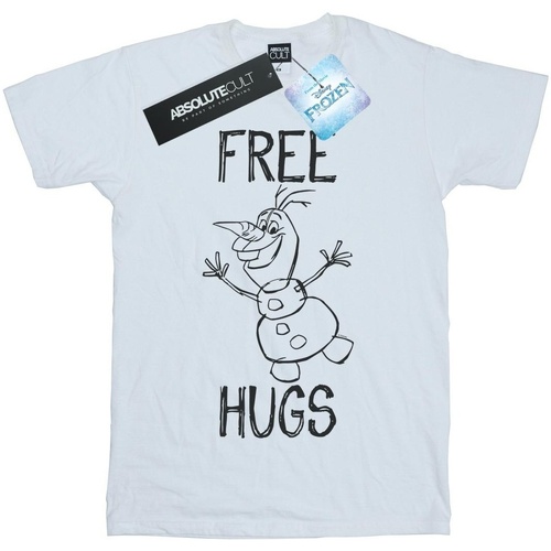 Vêtements Fille T-shirts manches longues Disney Frozen Olaf Free Hugs Blanc