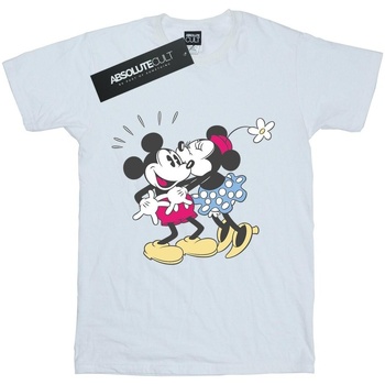 Vêtements Femme T-shirts manches longues Disney Mickey And Minnie Mouse Kiss Blanc