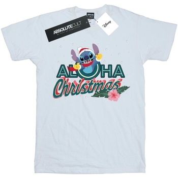 Vêtements Fille T-shirts manches longues Disney Lilo And Stitch Aloha Christmas Blanc