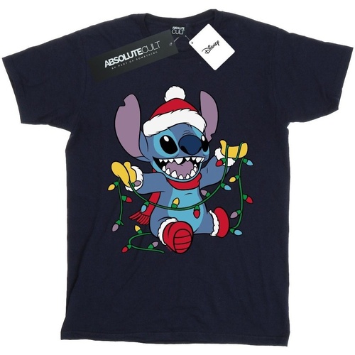 Vêtements Fille T-shirts manches longues Disney Lilo And Stitch Christmas Lights Bleu