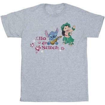 Vêtements Fille T-shirts manches longues Disney Lilo And Stitch Hawaii Gris