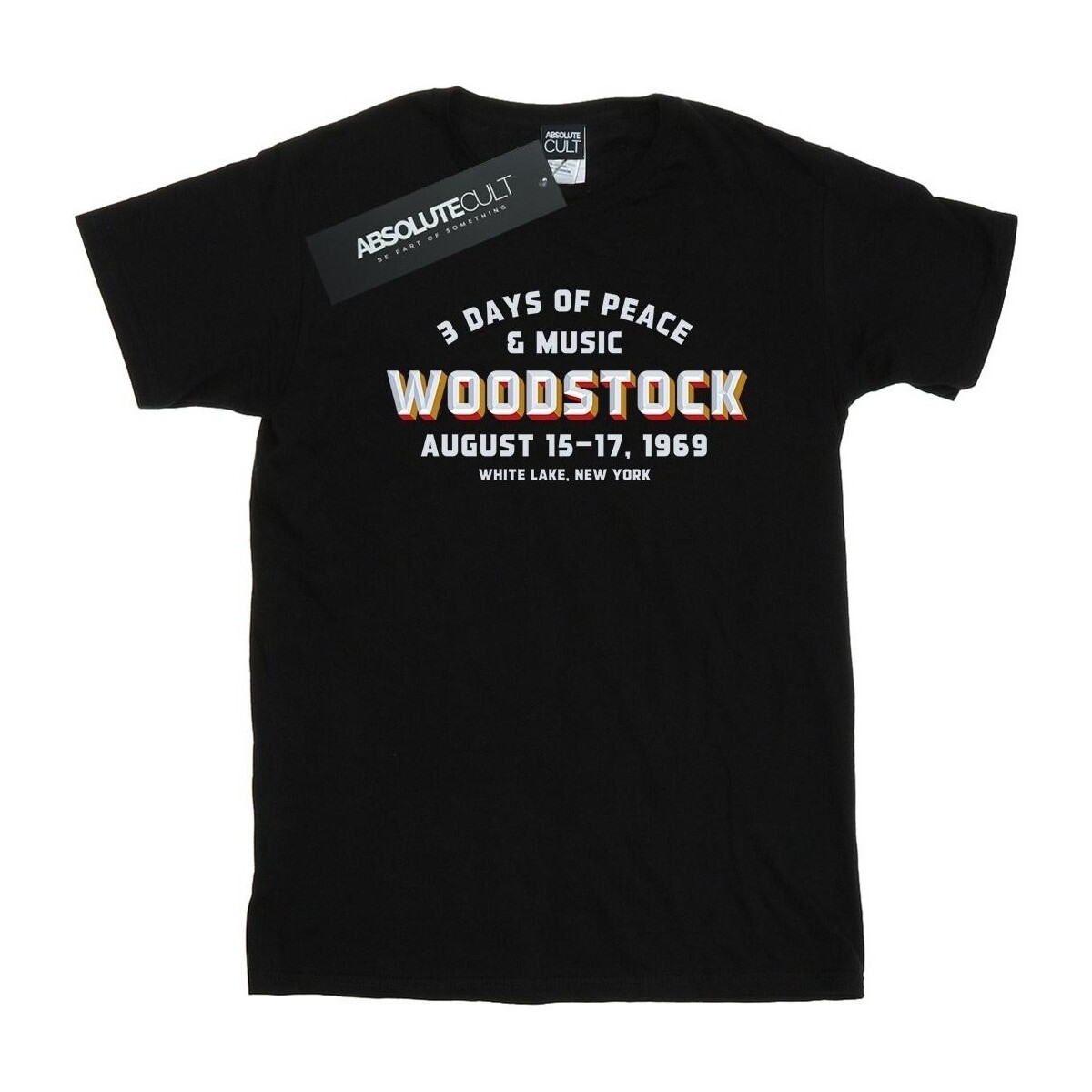 Vêtements Garçon T-shirts manches courtes Woodstock Varsity 1969 Noir