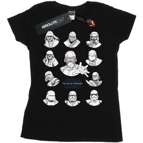 Vêtements Femme T-shirts manches longues Star Wars: The Rise Of Skywalker First Order Character Line Up Mono Noir