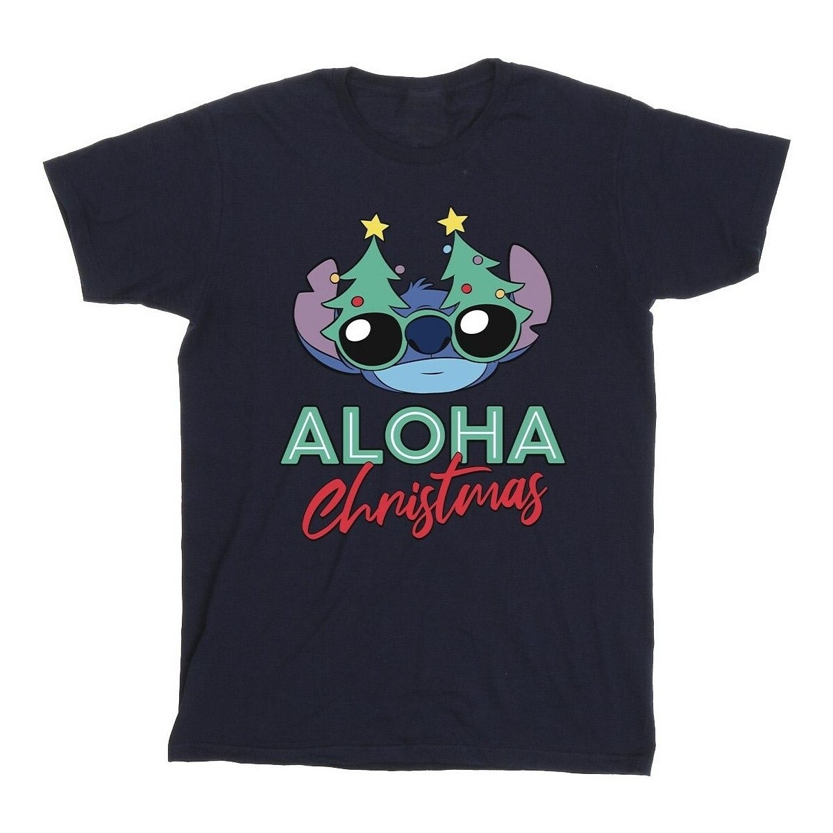 Vêtements Fille T-shirts manches longues Disney Lilo And Stitch Christmas Tree Shades Bleu