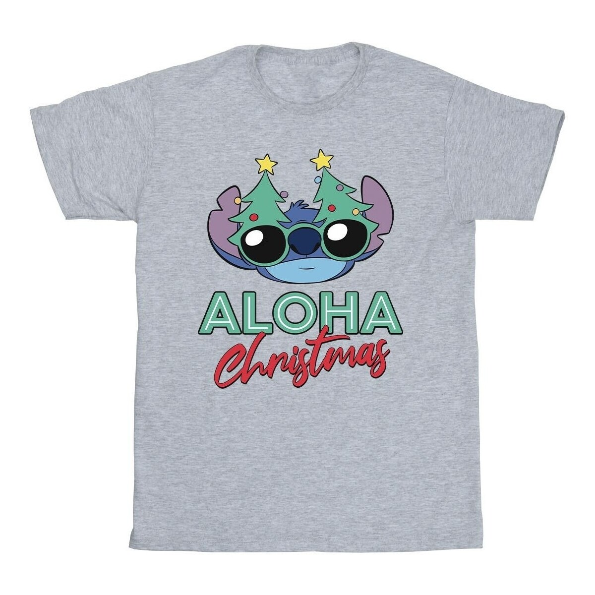 Vêtements Fille T-shirts manches longues Disney Lilo And Stitch Christmas Tree Shades Gris