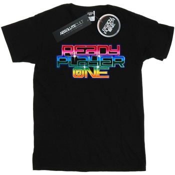Vêtements Garçon T-shirts manches courtes Ready Player One Rainbow Logo Noir