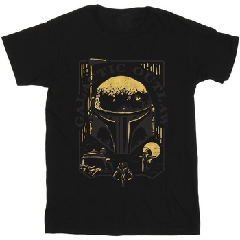 Vêtements Garçon T-shirts manches courtes Star Wars: The Book Of Boba Fett Galactic Outlaw Distress Noir