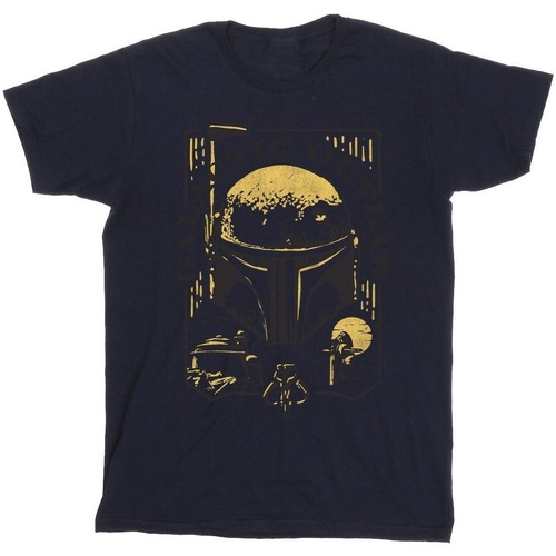 Vêtements Garçon T-shirts & Polos Star Wars: The Book Of Boba Fett Galactic Outlaw Distress Bleu