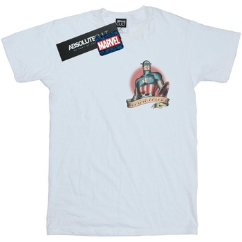 Vêtements Fille T-shirts manches longues Marvel Captain America Tattoo Breast Print Blanc