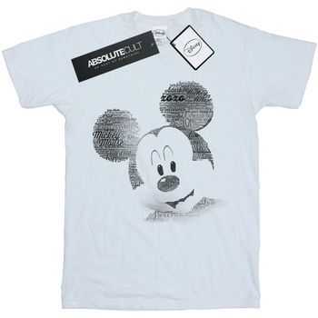Vêtements Homme T-shirts manches longues Disney Mickey Mouse Text Face Blanc